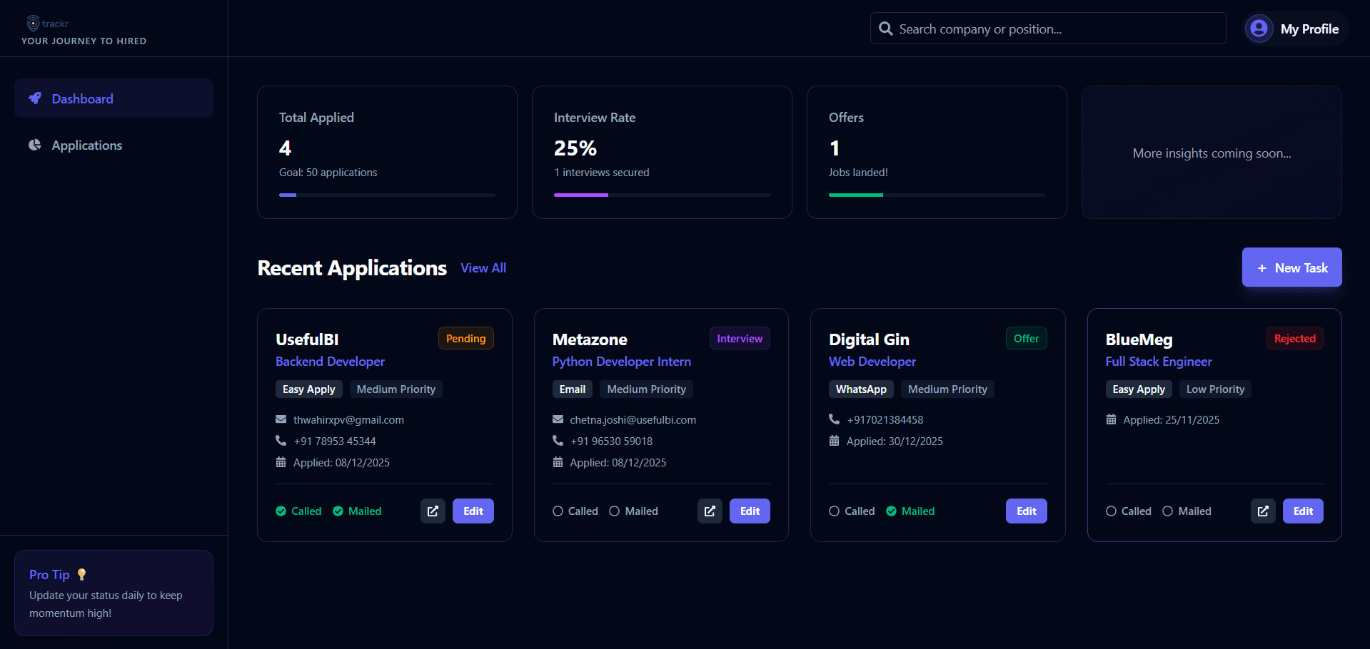 Trackr - Job Application Tracker - Image 1
